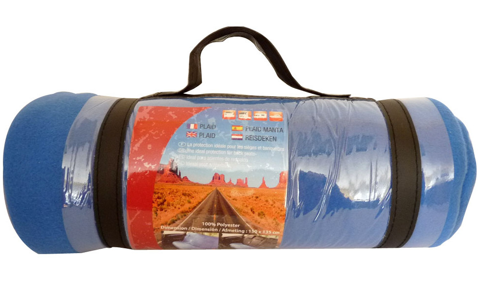 Plaid polaire de couleur bleu