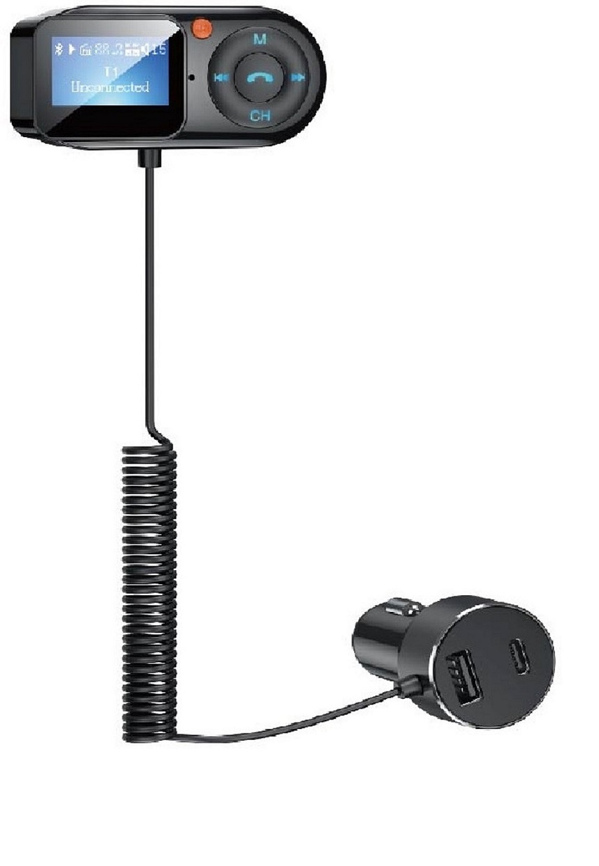 Kit main libre Bluetooth 12V / 24V  avec Ecran et Micro deporte et transmetteur FM