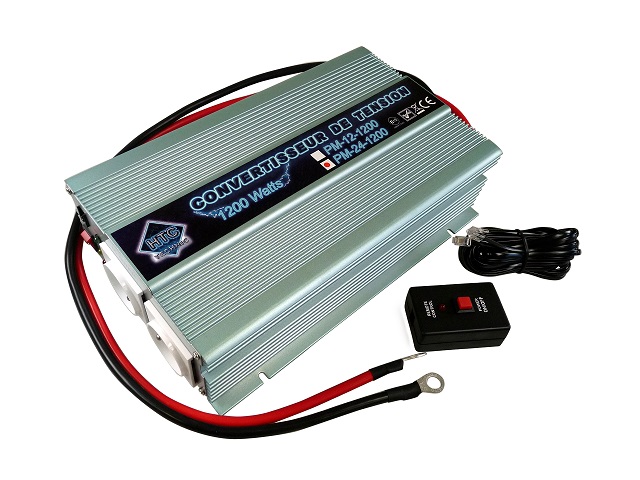 Convertisseur de tension 24/220V 1200W avec t&eacute;l&eacute;commande