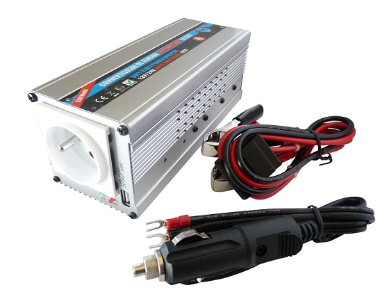 Convertisseur 12V / 24V automatique vers 220V 350W avec prise USB 0.5A