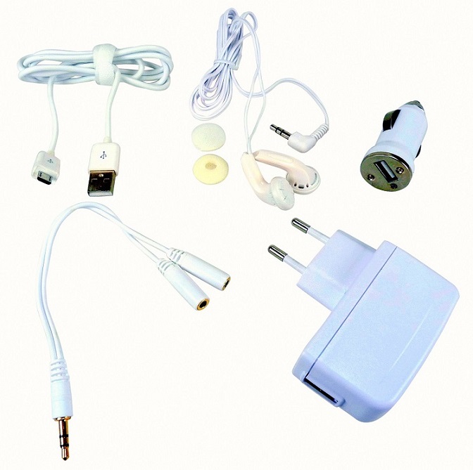 Kit chargeur allume cigare et prise secteur  MICRO USB avec doubleur et &eacute;couteurs