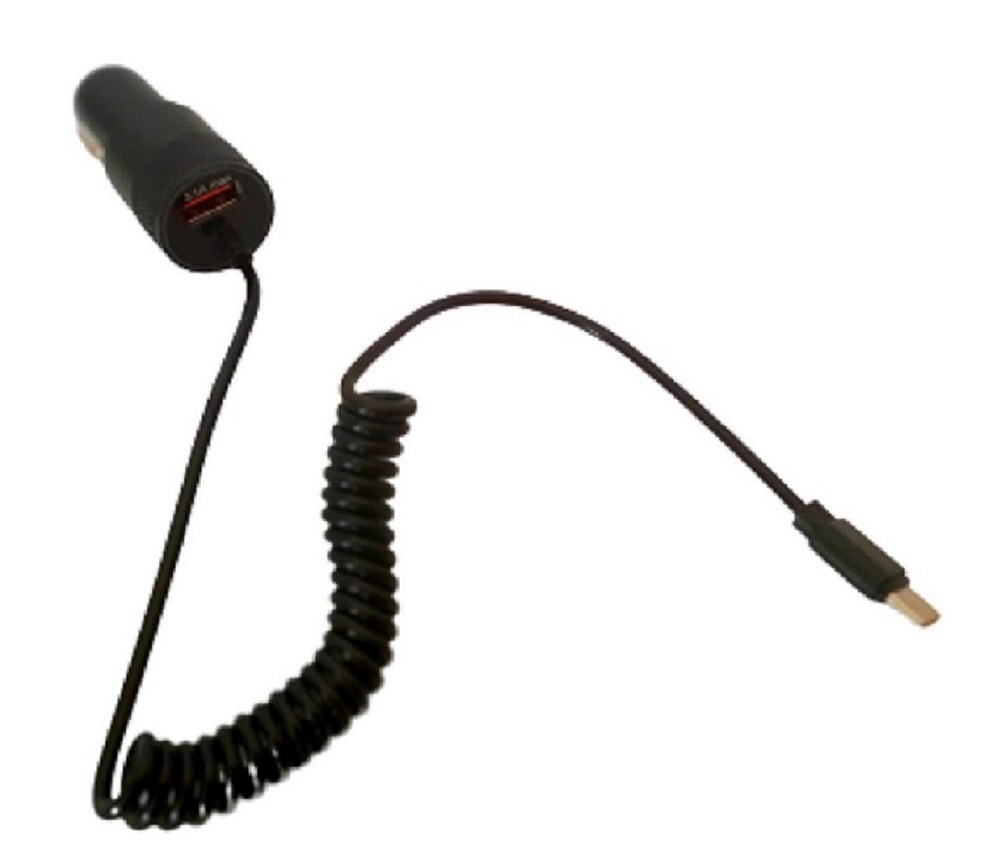 Chargeur allume cigare 12V / 24V  Lightning + USB A 3.1A  suppl&eacute;mentaire avec câble spirale 1m