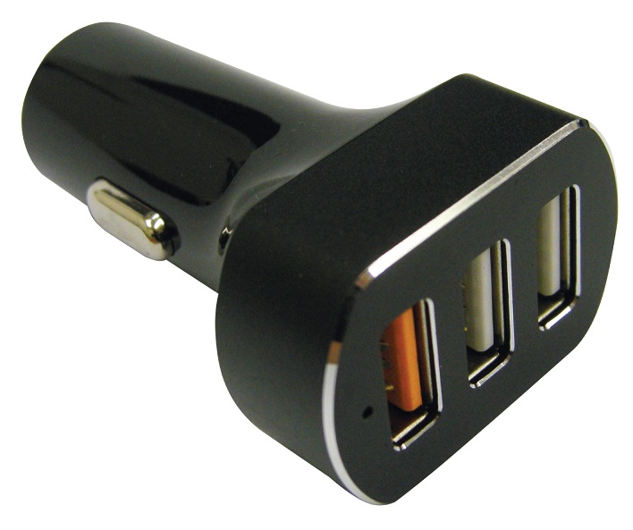 Prise allume cigare 12V / 24V 3 USB 4.4A total avec led