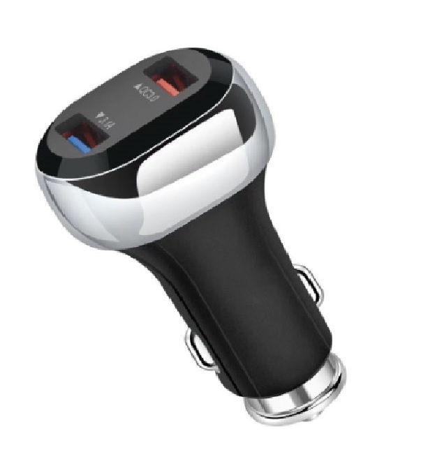 Chargeur de voiture 12V/24V double USB charge rapide 33W total  USB-A 3A + USB-C PD 18W