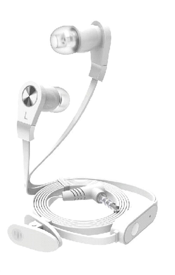 Ecouteurs pour smartphone ou tablette avec micro + câble 1.2m blanc