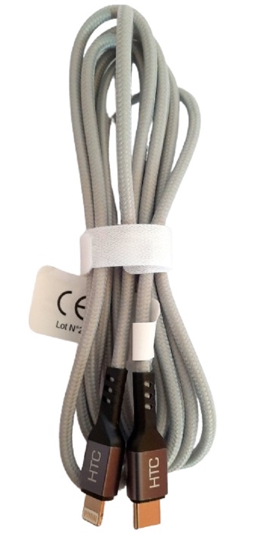 Câble de charge et donn&eacute;es tress&eacute; USB-C vers Lightning 5A