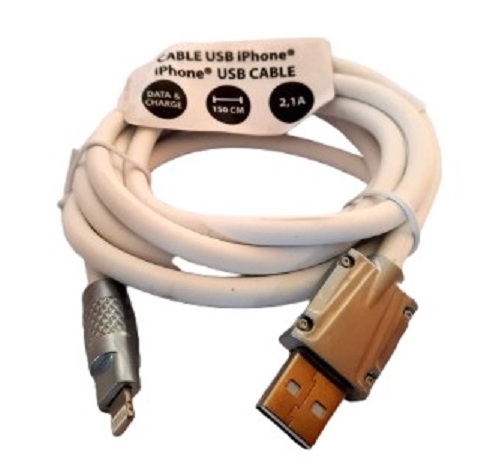 Câble de charge et donn&eacute;es USB-A vers Lightning 2.1A 