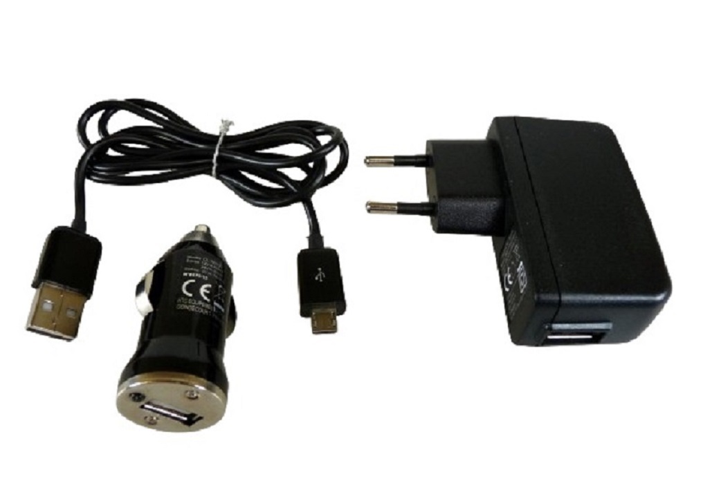 Kit chargeur Micro USB prise secteur et prise allume cigare avec câble 1M