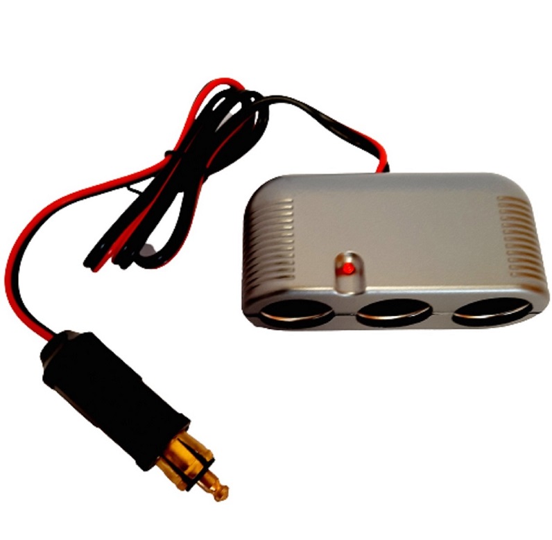 Triple prise allume cigare connecteur DIN 12V /24V haute puissance 10A
