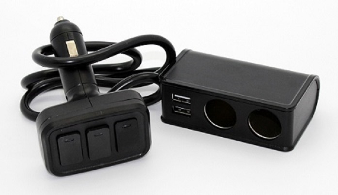 Double prise allume cigare 12V /24V avec 2 USB-A  3.1A total