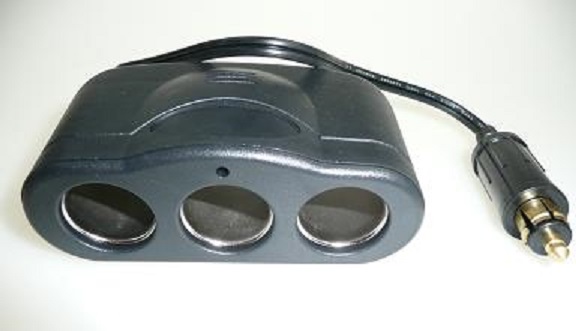 Triple prise allume cigare 12V / 24V type DIN Haute puissance 12A