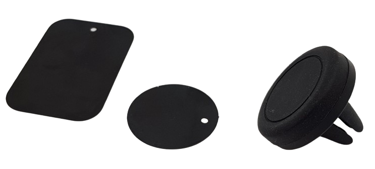 Porte t&eacute;l&eacute;phone magn&eacute;tique non rotatif forme arrondie fixation sur la grille a&eacute;ration