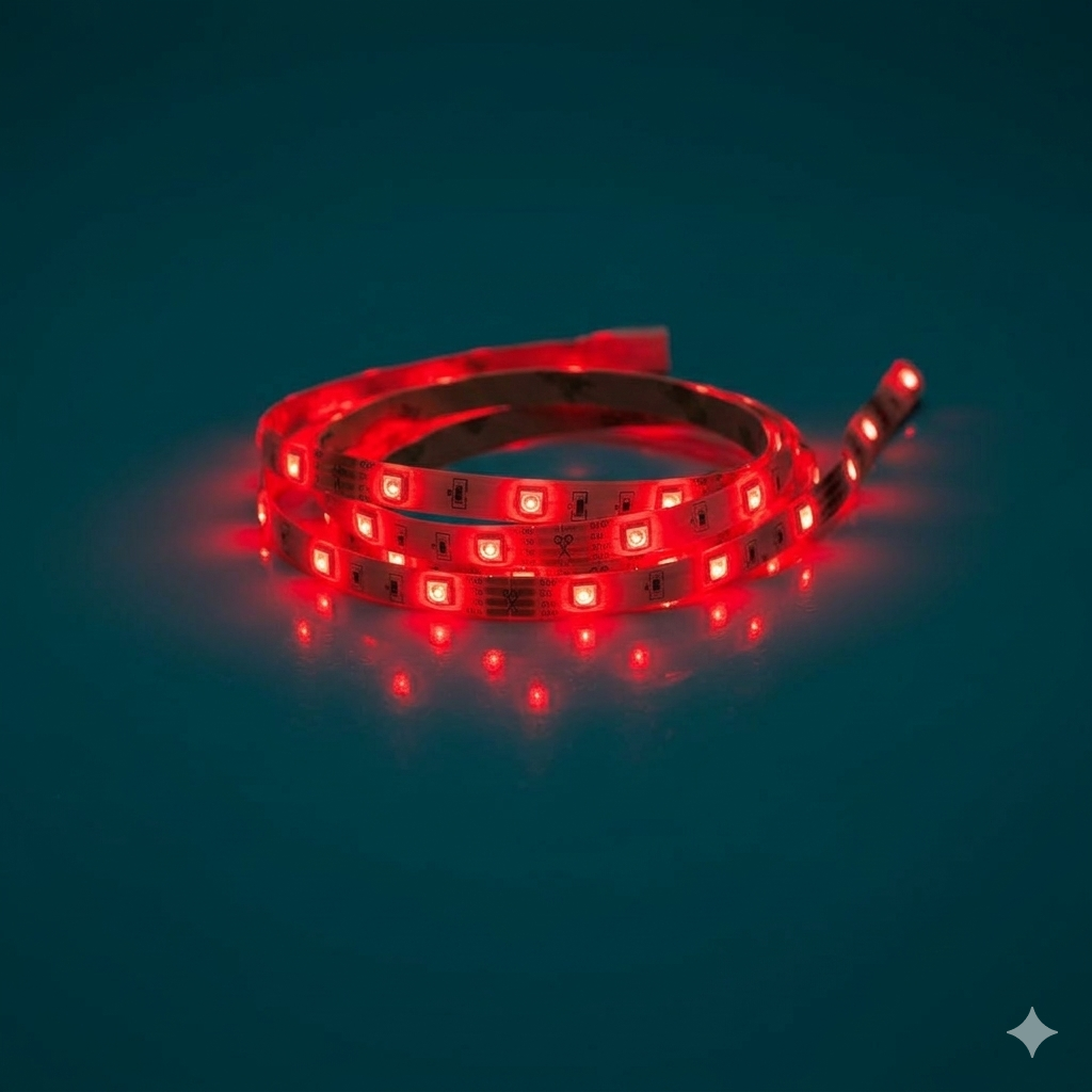 Bande LED Flexible Adh&eacute;sive 2m – 60 LEDs Rouge – 12V / 24V