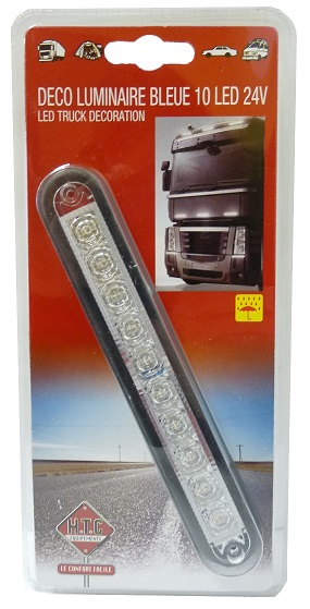 Deco luminaire bleue 10 LED 12/24V