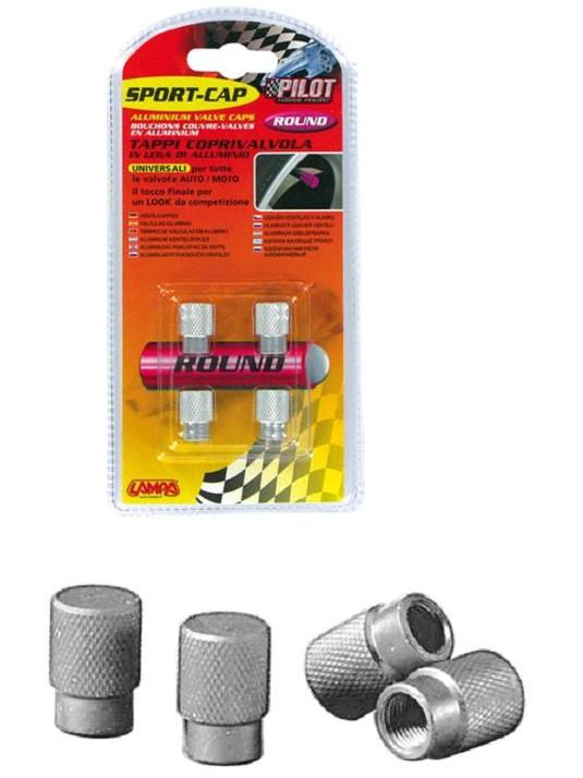 Set de 4 bouchons couvre valves ronds aluminium