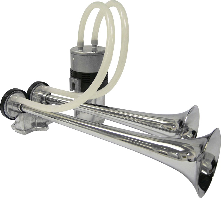 Klaxons chrome 2 trompes 24V 37cm