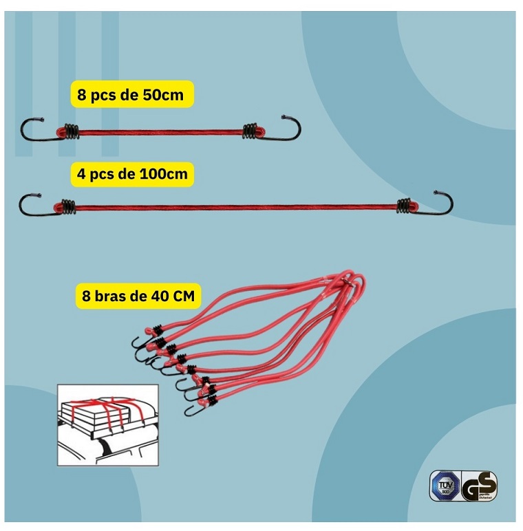 PACK ARRIMAGE PREMIUM: 1 pieuvre 40cm+8 sandows 50cm+4 sandow