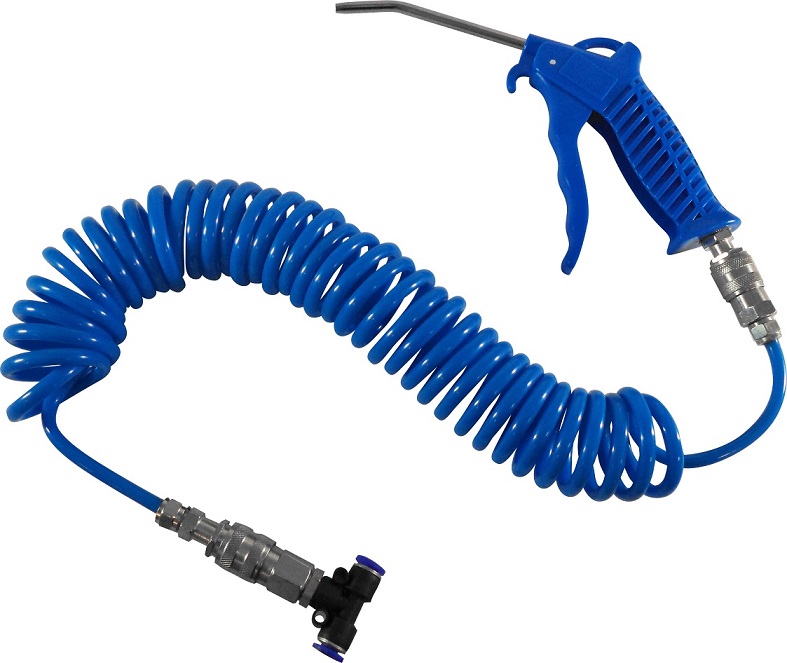 Pistolet soufflette pro avec tuyau 5 metres bleu et adaptateur T 13kg/cm2