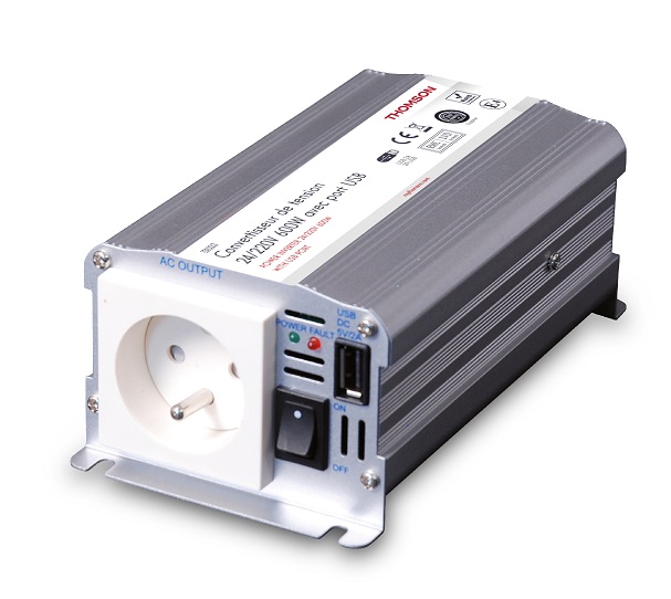 CONVERTISSEUR DE TENSION  THOMSON 24V / 220V  300W AVEC PRISE USB-A 2A
