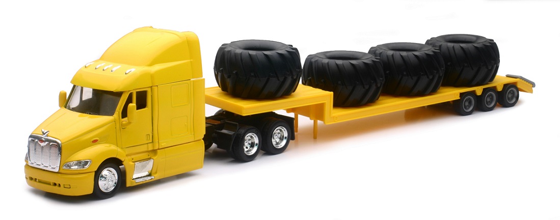 Camion 1/43&egrave;me PETERBILT 387 remorque plate + pneus