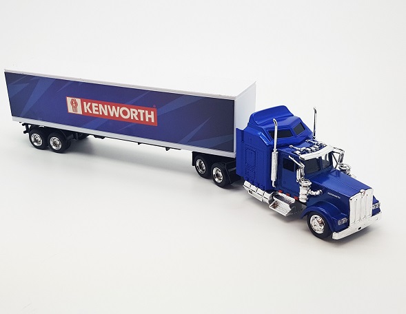 Camion 1/43&egrave;me KENWORTH W900 remorque bleue
