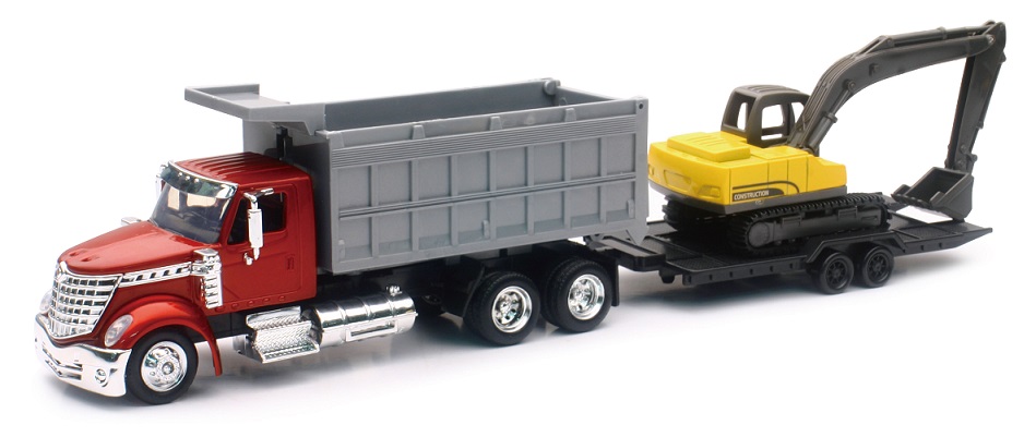 Camion 1/43&egrave;me INTERNATIONAL LONESTAR benne avec bulldozer
