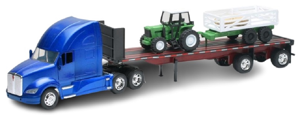 Camion 1/32&egrave;me KENWORTH T700 remorque plate avec tracteur + remorque