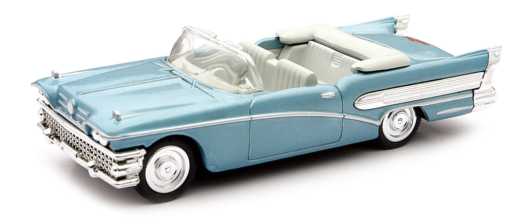 Voiture americaine Buick Century 1958 bleu clair interieur gris 1/43&egrave;me