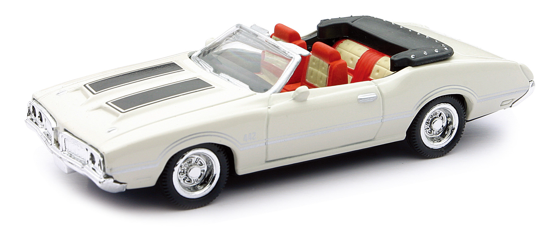 Voiture americaine Oldsmobile 442 W-30 1970  blanche et noire 1/43&egrave;me