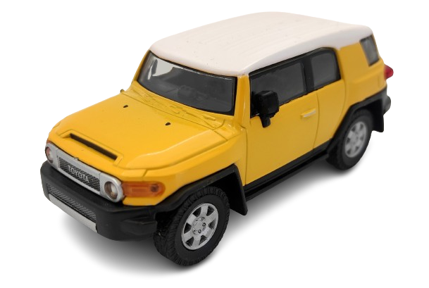 TOYOTA FJ CRUISER CARARAMA 1/43&egrave;me jaune et toit blanc