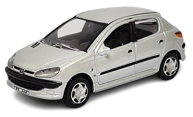 PEUGEOT 206 COUPE SILVER CARARAMA 1/43&egrave;me
