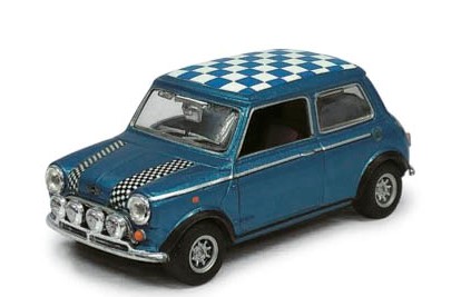 Voiture ancienne mini cooper racing bleue 1/43&deg;
